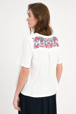 Baumwoll-Shirt mit AMOUR Stickerei in Weiß