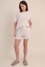 Cashmere Strickshorts in Puder