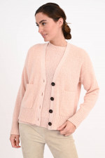 Strickjacke TASHA aus Cashmere in Rosa meliert