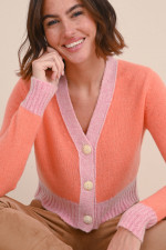 Cashmere Strickweste AUDREY in Koralle/Rosa