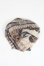 Woll-Schal in Beige/Camel/Schwarz