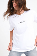 Shirt mit Print C'EST LA VIE. in Weiß