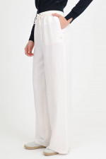 Hose aus Leinen-Mix in Bianco