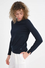 Feinstrick Pullover aus Baumwolle in Navy