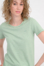 Gestreiftes Shirt in Grün/Weiß