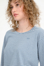 Gestreiftes Langarm-Shirt in Blau/Weiß