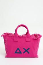 Large Canvas Tote mit Fransen in Pink