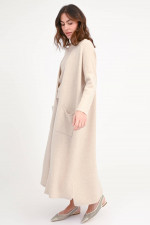 Maxi-Cashmere-Cardigan in Light Beige