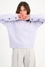 Pullover mit Knopfdetails am Arm in Flieder