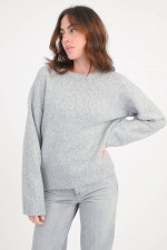Pullover mit Knopfdetails in Grau