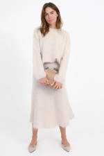 Brushed Cashmere Pullover in Mushroom