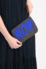 Statement Clutch WOW in Bronze/Blau