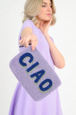 Statement Clutch CIAO in Flieder/Blau