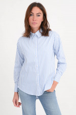 Loose-Fit Bluse in Blau/Weiß gestreift