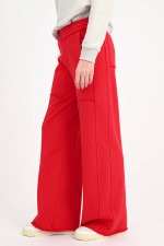 Sweatpants mit Ziernähten in Rot