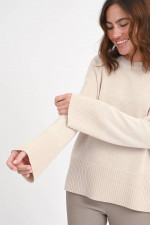 Rundhals-Pullover in Nude