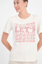 T-Shirt LET´S DANCE in Natur/Rot