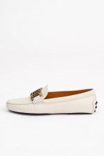 Loafers aus Glattleder in Weiß