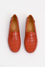 Slipper in Kroko-Optik in Burned Orange