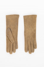 Handschuhe aus weichem Veloursleder in Camel