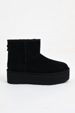 Lammfell-Boot CLASSIC MINI PLATTFORM in Schwarz