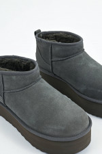 Lammfell-Boot ULTRA MINI PLATTFORM in Grau