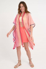 Poncho KORAIL in Pink/Orange