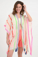 Poncho KOMAK in Weiß/Multicolor