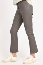 Nappa-Lederhose mit Kick in dunklem Taupe