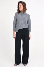 Hose aus reiner Wolle in Navy