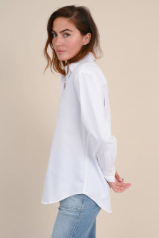 Bluse aus Baumwollmix in Weiß