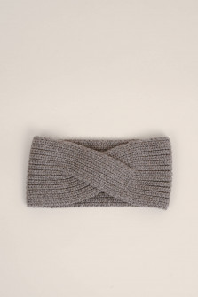 Cashmere Stirnband mit Twist in Taupe