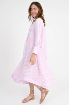 Midikleid OTORRA in Rosa/Weiß gestreift
