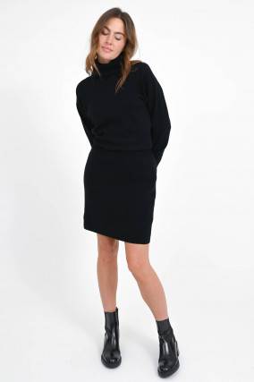 Cashmere-Woll-Strickkleid SARAI in Schwarz
