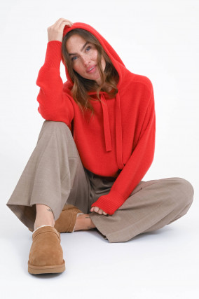 Cashmere-Hoodie in Rot