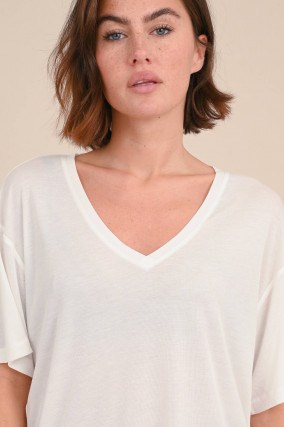 Lockeres T-Shirt VALE in Weiß