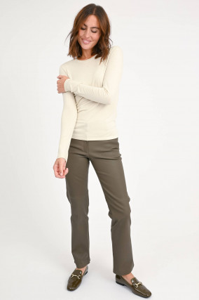 Lederhose JENNA in Graugrün