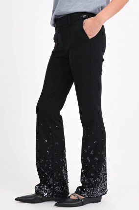Hose FRANCOISE mit Pailletten in Schwarz