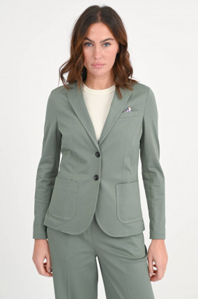 Einreihiger Jersey-Blazer in Salbeigrün