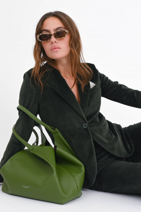  Taillierter Blazer aus Samt in Dark Forest