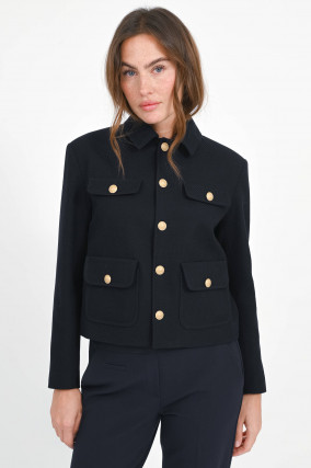 Jacke aus Baumwoll-Mix in Blue Navy