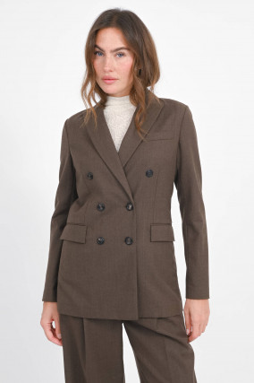 Doppelreihiger Blazer in Kaffee meliert