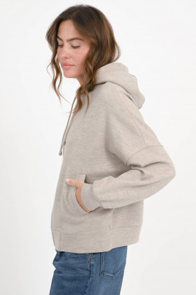 Sweatshirt-Jacke aus Wolle in Sandy Beige