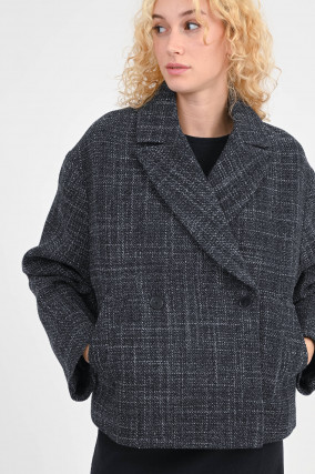 Trenchjacke in Schwarz/Weiß