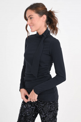 Schluppen-Bluse in Navy