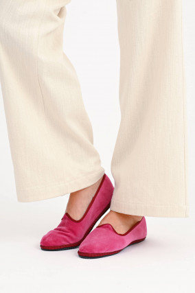 Samt-Loafer in Pink