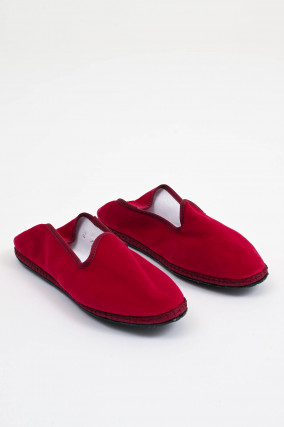 Samt-Loafer in Dunkelrot