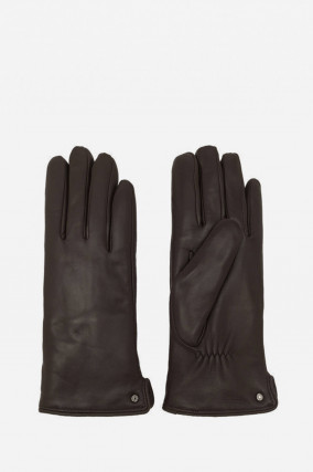 Lederhandschuhe aus Nappaleder in Espresso