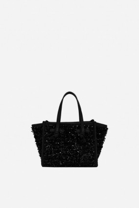 Mini-Tasche MARCELLA LUREX in Schwarz