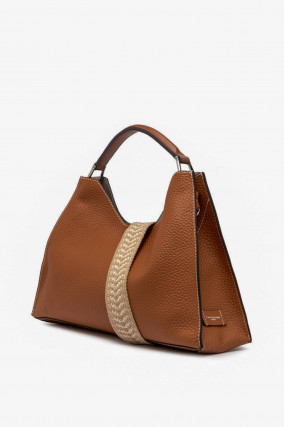 Tasche AURORA mit Schulterriemen in Caramel